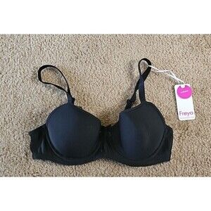Freya Black Pure Underwire Spacer Molded Lace Nursing Bra 30D